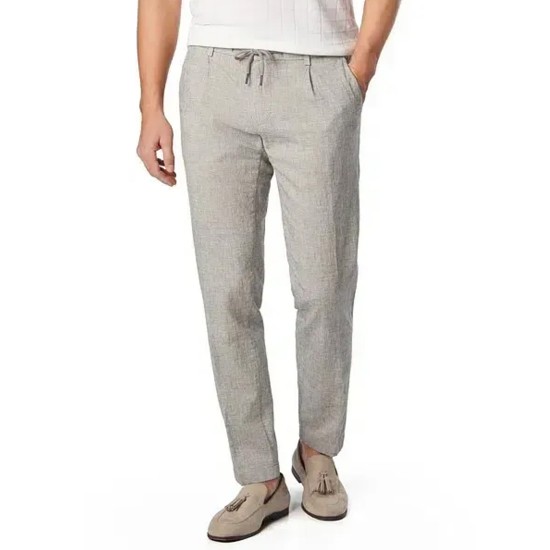 BUGATTI ΠΑΝΤΕΛΟΝΙ CHINO ELIO TAPERED ΛΙΝΟ ΓΚΡΙ