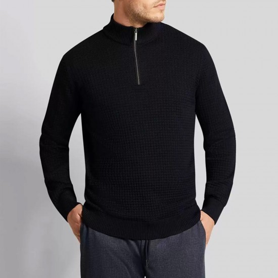 BUGATTI ΠΛΕΚΤΟ HALF ZIP ΜΑΥΡΟ