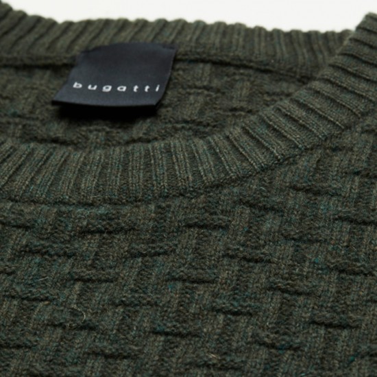 BUGATTI ΠΛΕΚΤΟ C-NECK PATTENRED ΛΑΔΙ