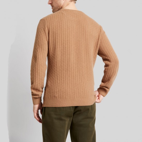 BUGATTI ΠΛΕΚΤΟ C-NECK PATTENRED ΚΑΜΗΛΟ