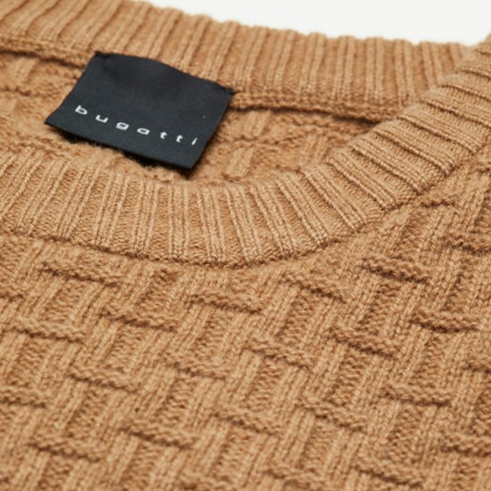 BUGATTI ΠΛΕΚΤΟ C-NECK PATTENRED ΚΑΜΗΛΟ