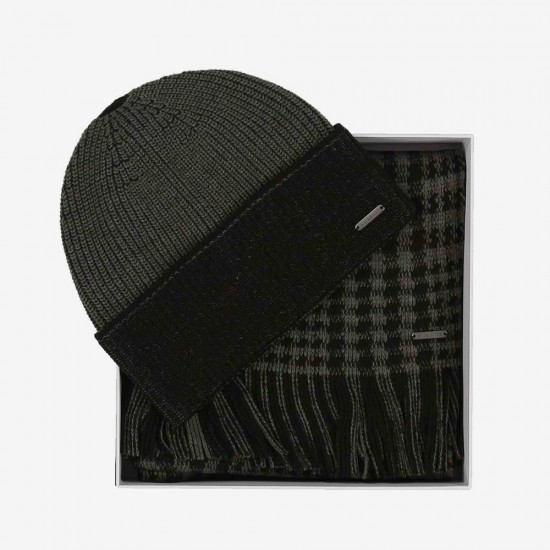 BUGATTI GIFT SET ΣΚΟΥΦΟΣ-ΚΑΣΚΩΛ ΠΛΕΚΤΟ ΜΑΥΡΟ-ΓΚΡΙ