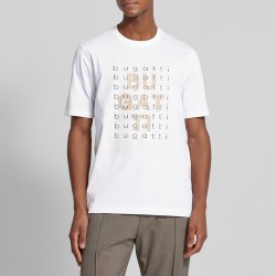 BUGATTI T-SHIRT O-NECK LOGO ΛΕΥΚΟ