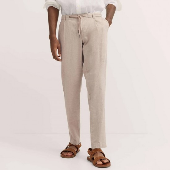 BUGATTI ΠΑΝΤΕΛΟΝΙ CHINO TAPERED LINEN ΜΠΕΖ