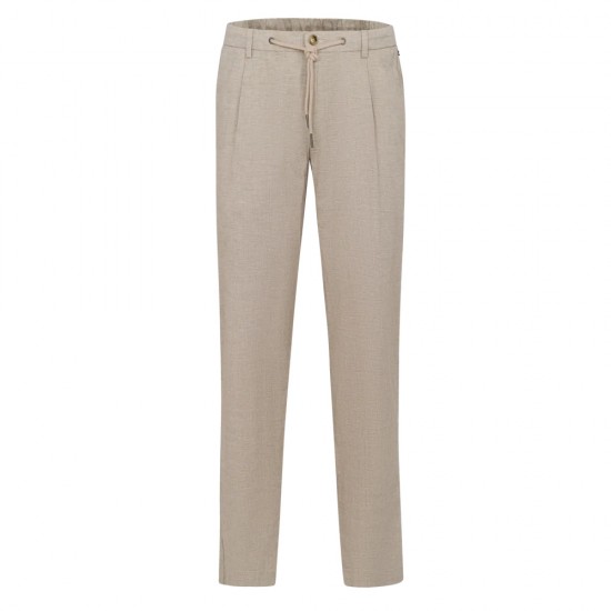 BUGATTI ΠΑΝΤΕΛΟΝΙ CHINO TAPERED LINEN ΜΠΕΖ
