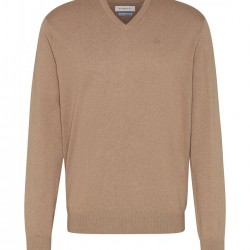 BUGATTI Πλεκτό V-Neck μπεζ