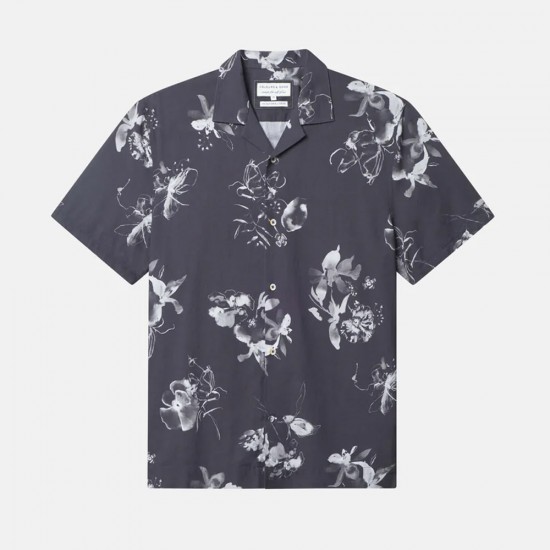 COLOURS & SONS ΠΟΥΚΑΜΙΣΟ RELAXED FIT FLORAL PRINT ΜΑΥΡΟ COLOURS & SONS ΠΟΥΚΑΜΙΣΟ RELAXED FIT FLORAL PRINT ΜΑΥΡΟ