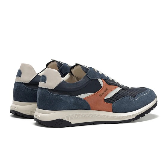 FLUCHOS ΠΑΠΟΥΤΣΙΑ SNEAKERS KARTER LOGO ΜΠΛΕ