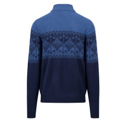 FYNCH HATTON ΠΛΕΚΤΟ ΖΙΒΑΓΚΟ PATTERNED ΜΠΛΕ