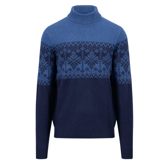 FYNCH HATTON ΠΛΕΚΤΟ ΖΙΒΑΓΚΟ PATTERNED ΜΠΛΕ