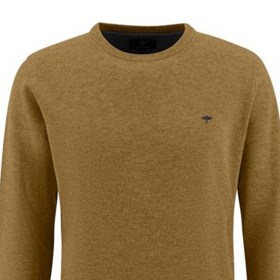 FYNCH HATTON ΠΛΕΚΤΟ C-NECK ΚΑΜΕΛ