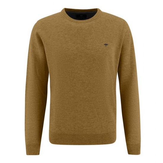 FYNCH HATTON ΠΛΕΚΤΟ C-NECK ΚΑΜΕΛ