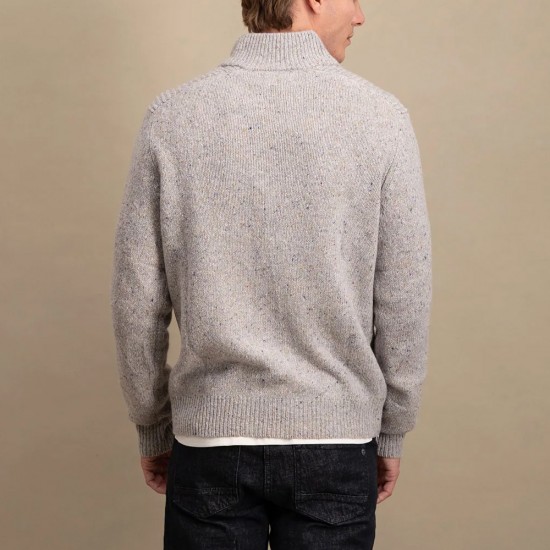 FYNCH HATTON ΠΛΕΚΤΟ HALF ZIP PATTERNED ΓΚΡΙ