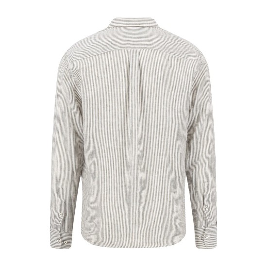 FYNCH HATTON ΠΟΥΚΑΜΙΣΟ BUTTON DOWN ΛΙΝΟ ΡΙΓΕ ΛΕΥΚΟ-ΛΑΔΙ 