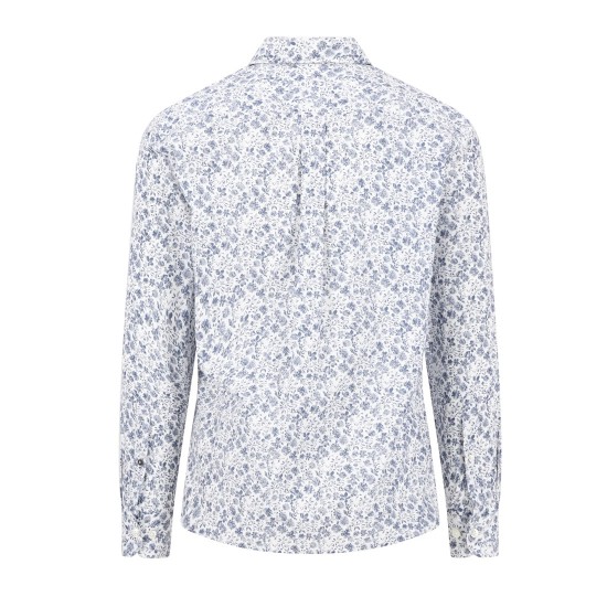 FYNCH-HATTON ΠΟΥΚΑΜΙΣΟ CASUAL FIT BUTTON DOWN FLORAL ΜΠΛΕ