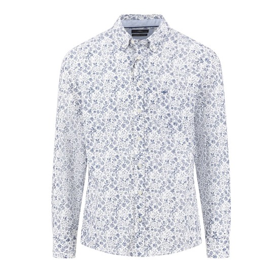 FYNCH-HATTON ΠΟΥΚΑΜΙΣΟ CASUAL FIT BUTTON DOWN FLORAL ΜΠΛΕ