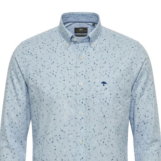FYNCH-HATTON ΠΟΥΚΑΜΙΣΟ CASUAL FIT BUTTON DOWN ALLOVER PRINT ΣΙΕΛ