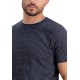 FYNCH HATTON T-SHIRT FINESTRIPED ΜΠΛΕ