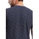 FYNCH HATTON T-SHIRT FINESTRIPED ΜΠΛΕ