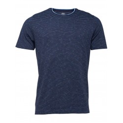 FYNCH HATTON T-SHIRT FINESTRIPED ΜΠΛΕ