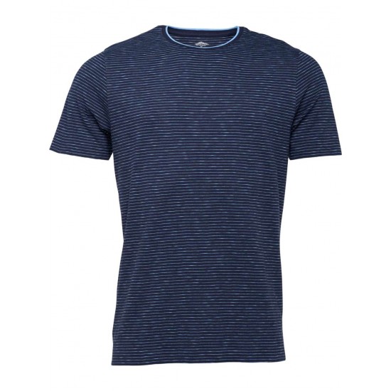 FYNCH HATTON T-SHIRT FINESTRIPED ΜΠΛΕ FYNCH HATTON T-SHIRT FINESTRIPED ΜΠΛΕ