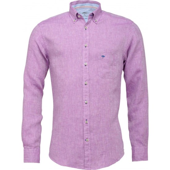 FYNCH-HATTON Πουκάμισο casual fit Λινό ροζ