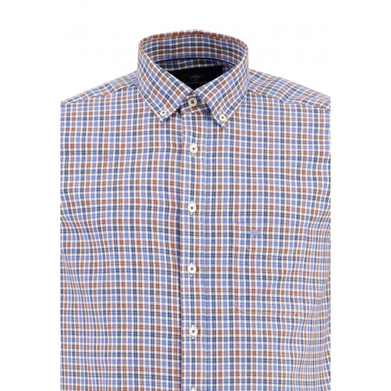 FYNCH HATTON Πουκάμισο casual fit καρό μπλε 