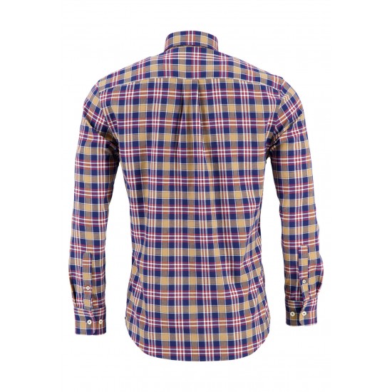 FYNCH HATTON Πουκάμισο casual fit με κουμπί στο γιακά  μπλε