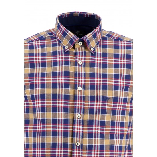 FYNCH HATTON Πουκάμισο casual fit με κουμπί στο γιακά  μπλε