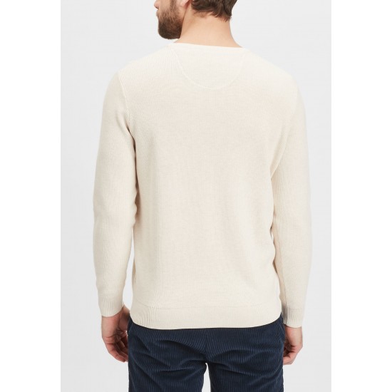 FYNCH HATTON Πλεκτό O-neck εκρού)