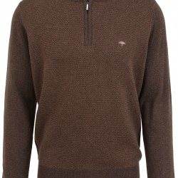 FYNCH-HATTON Πλεκτό Half-Zip Troyer καφέ