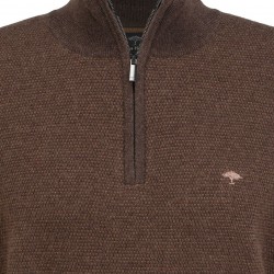 FYNCH-HATTON Πλεκτό Half-Zip Troyer καφέ