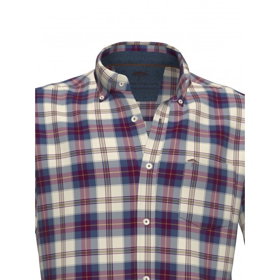 FYNCH HATTON Πουκάμισο regural fit  καρό μπλε 