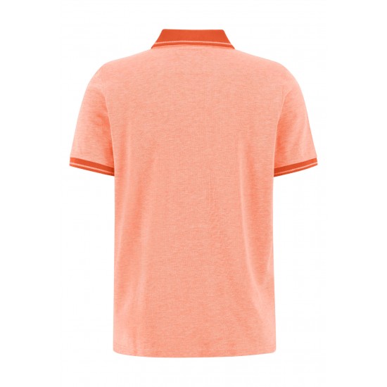 Fynch-Hatton Polo in two-tone look πορτοκαλι