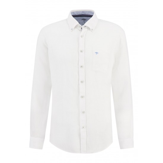 FYNCH HATTON ΠΟΥΚΑΜΙΣΟ BUTTON DOWN ΛΙΝΟ ΛΕΥΚΟ