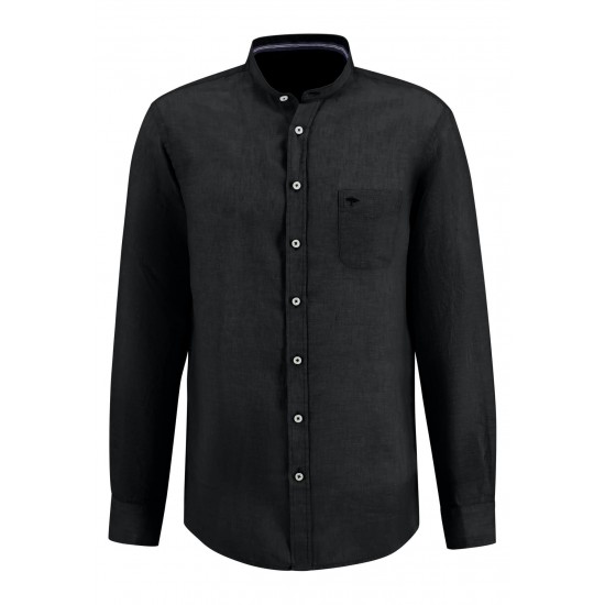 FYNCH HATTON ΠΟΥΚΑΜΙΣΟ BUTTON DOWN ΛΙΝΟ ΜΑΥΡΟ