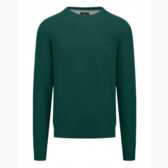 FYNCH HATTON ΠΛΕΚΤΟ C-NECK ΠΡΑΣΙΝΟ