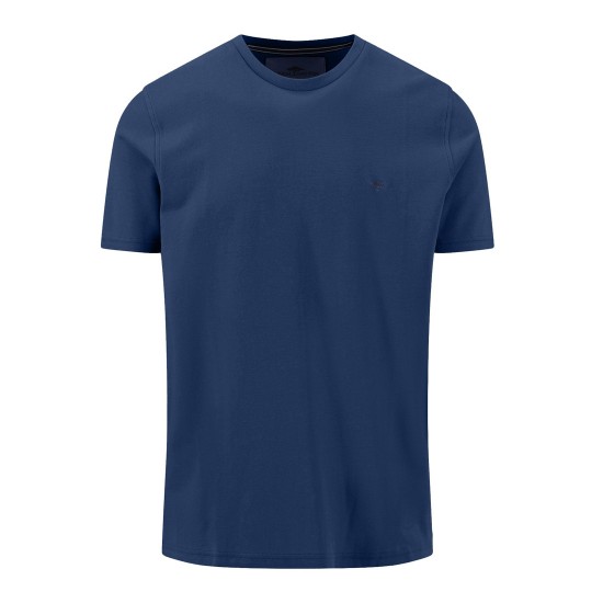 FYNCH-HATTON T-SHIRT C-NECK CASUAL FIT ΡΑΦ ΜΠΛΕ