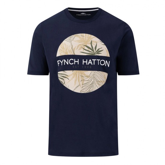 FYNCH HATTON T-SHIRT PRINT ΜΠΛΕ FYNCH HATTON T-SHIRT PRINT ΜΠΛΕ