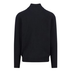 FYNCH-HATTON ΠΛΕΚΤΟ HALF ZIP CASUAL FIT ΜΑΥΡΟ
