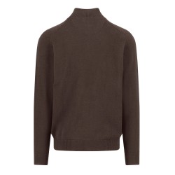 FYNCH-HATTON ΠΛΕΚΤΟ HALF ZIP CASUAL FIT ΣΟΚΟΛΑΤΙ