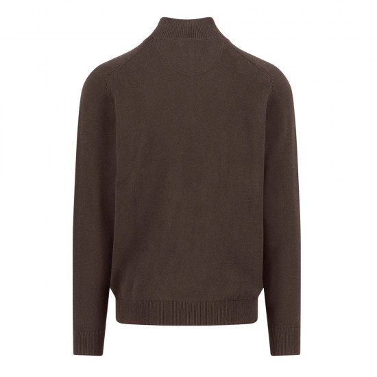 FYNCH-HATTON ΠΛΕΚΤΟ HALF ZIP CASUAL FIT ΣΟΚΟΛΑΤΙ FYNCH-HATTON ΠΛΕΚΤΟ HALF ZIP CASUAL FIT ΣΟΚΟΛΑΤΙ