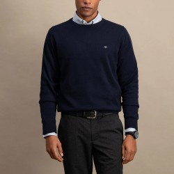 FYNCH-HATTON ΠΛΕΚΤΟ C-NECK CASUAL FIT ΜΠΛΕ