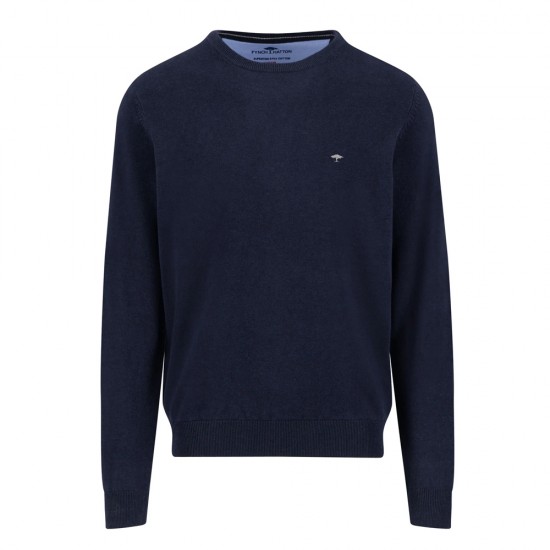 FYNCH-HATTON ΠΛΕΚΤΟ C-NECK CASUAL FIT ΜΠΛΕ FYNCH-HATTON ΠΛΕΚΤΟ C-NECK CASUAL FIT ΜΠΛΕ