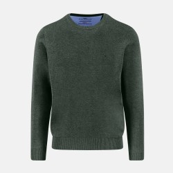 FYNCH-HATTON ΠΛΕΚΤΟ C-NECK CASUAL FIT ΠΡΑΣΙΝΟ