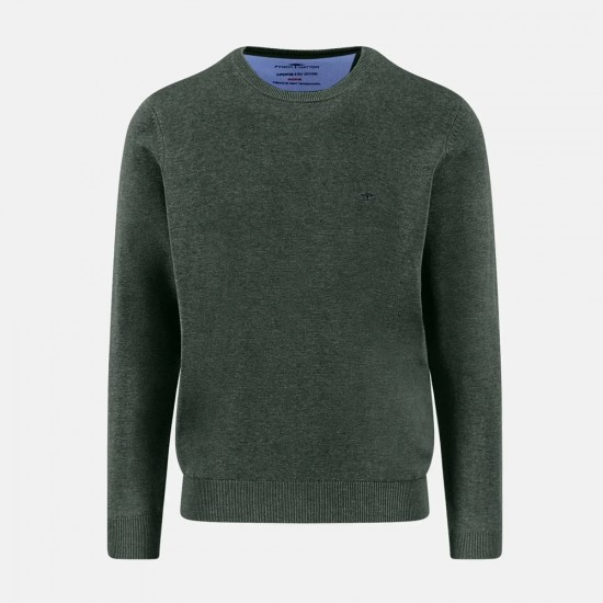 FYNCH-HATTON ΠΛΕΚΤΟ C-NECK CASUAL FIT ΠΡΑΣΙΝΟ FYNCH-HATTON ΠΛΕΚΤΟ C-NECK CASUAL FIT ΠΡΑΣΙΝΟ