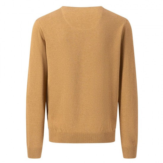 FYNCH HATTON ΠΛΕΚΤΟ C-NECK ΚΑΜΕΛ