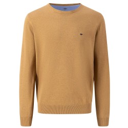 FYNCH HATTON ΠΛΕΚΤΟ C-NECK ΚΑΜΕΛ