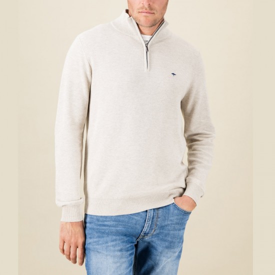 FYNCH HATTON ΠΛΕΚΤΟ HALF ZIP ΓΚΡΙ