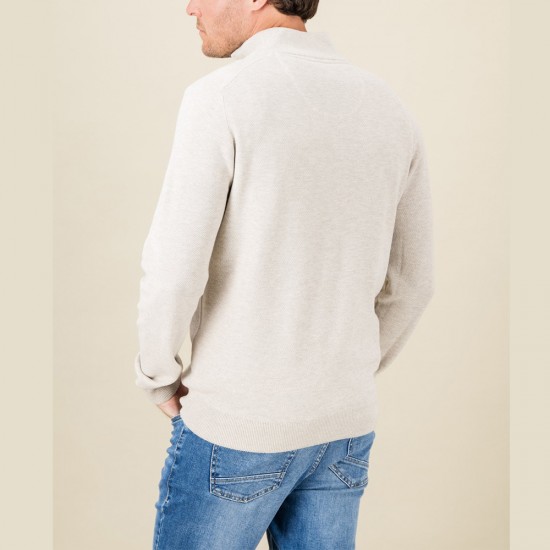 FYNCH HATTON ΠΛΕΚΤΟ HALF ZIP ΓΚΡΙ